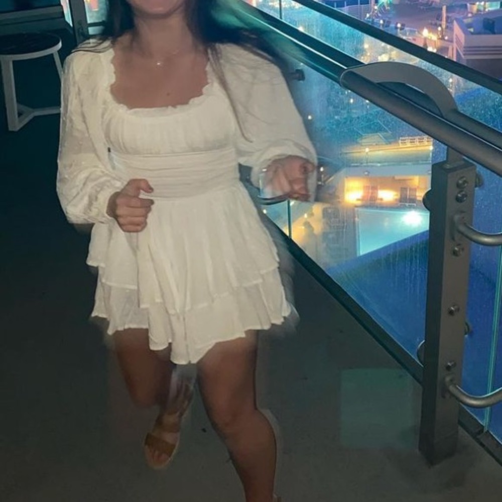 White ruffled dress
